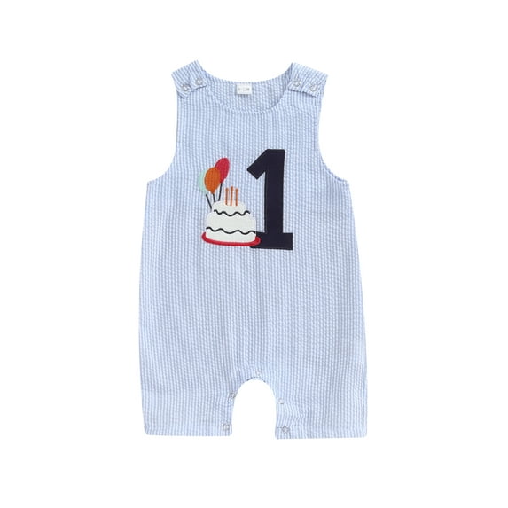 Baby Sweetie Infant Baby Boy First Birthday Outfit Sleeveless Romper Jumpsuit One Piece Bodysuit Summer Clothes
