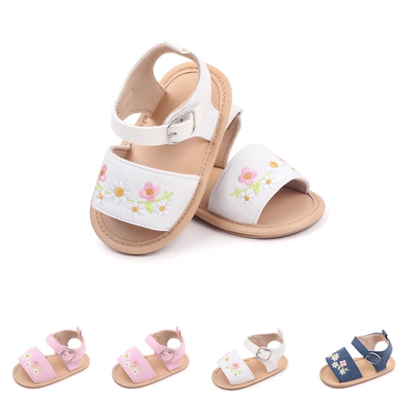Baby Sweetie Infant Baby Girl Summer Casual Floral Sandals Anti-slip Soft Sole Toddler Prewalker First Walking Shoes