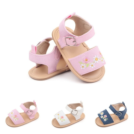 Baby Sweetie Infant Baby Girl Summer Casual Floral Sandals Anti-slip Soft Sole Toddler Prewalker First Walking Shoes