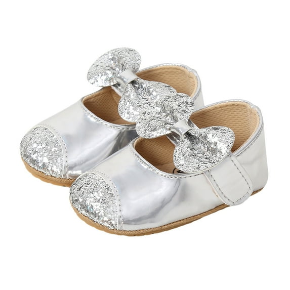 Baby Sweetie Infant Baby Girls Mary Jane Shoes, SequinsNon Slip Soft Sole Princess Wedding Dress Shoes