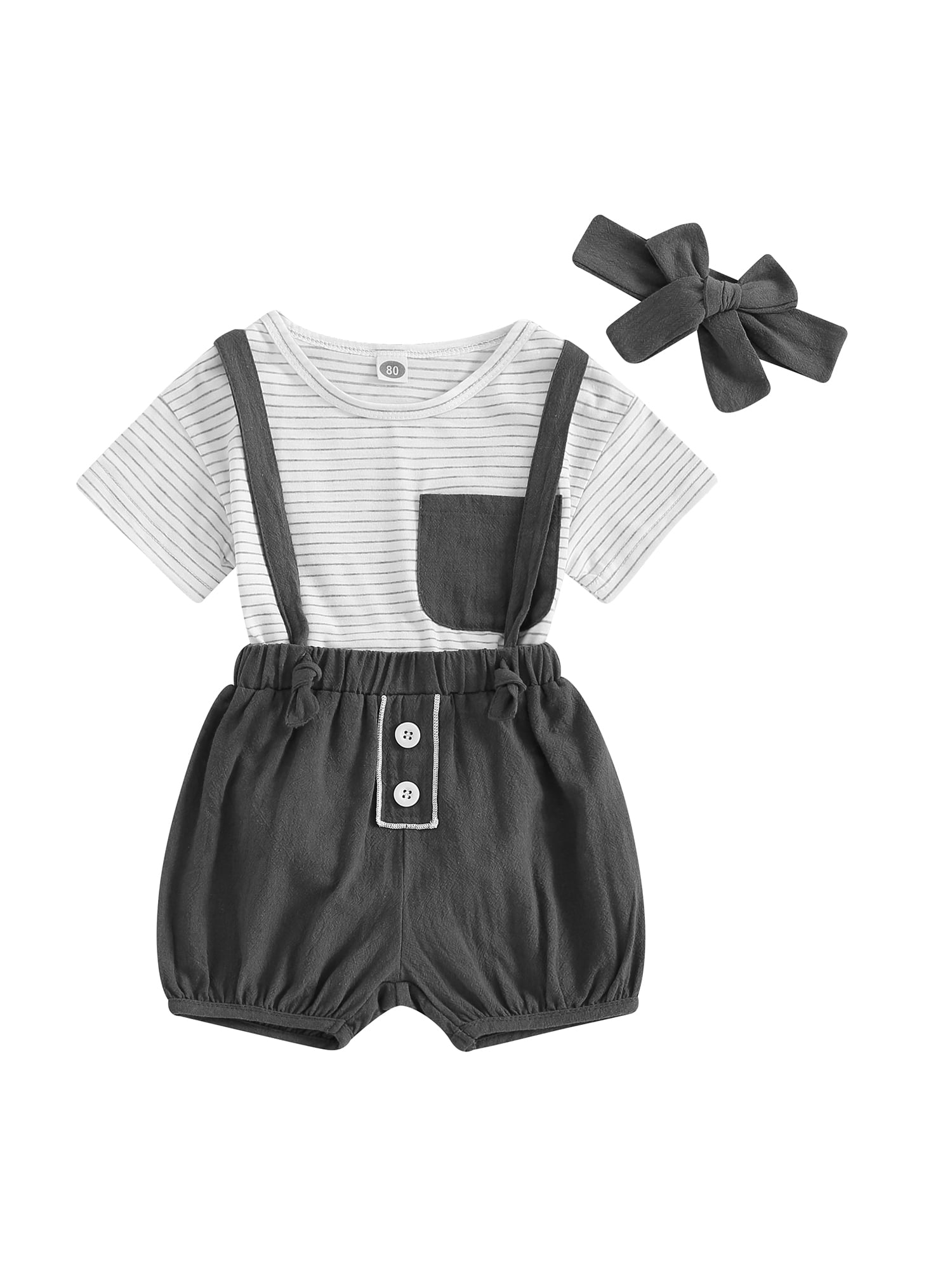 Summer Arrival Baby Boys Striped Short Sleeves bodysuit main image 0