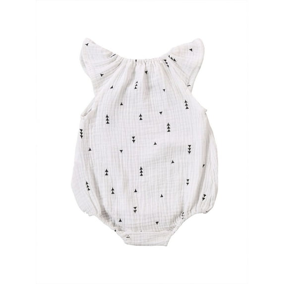 Baby Sweetie Newborn Girl Cute Cartoon Printed Jumpsuit, Flying Sleeve Outwear Casual Romper Summer Clothes 0-24 Months