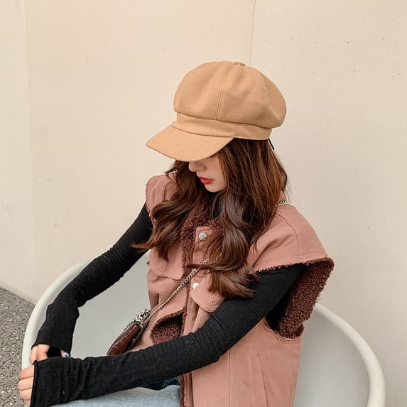 Baby Sweetie Retro Women Beret Hat Classic Solid Color Casual Newsboy Hat French Wool Cap Autumn Spring Winter
