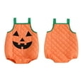 thumbnail image 1 of Baby Sweetie Toddler Baby Boy Girl Halloween Outfit Sleeveless Pumpkin Print Romper Bodysuit Pumpkin Clothes, 1 of 8