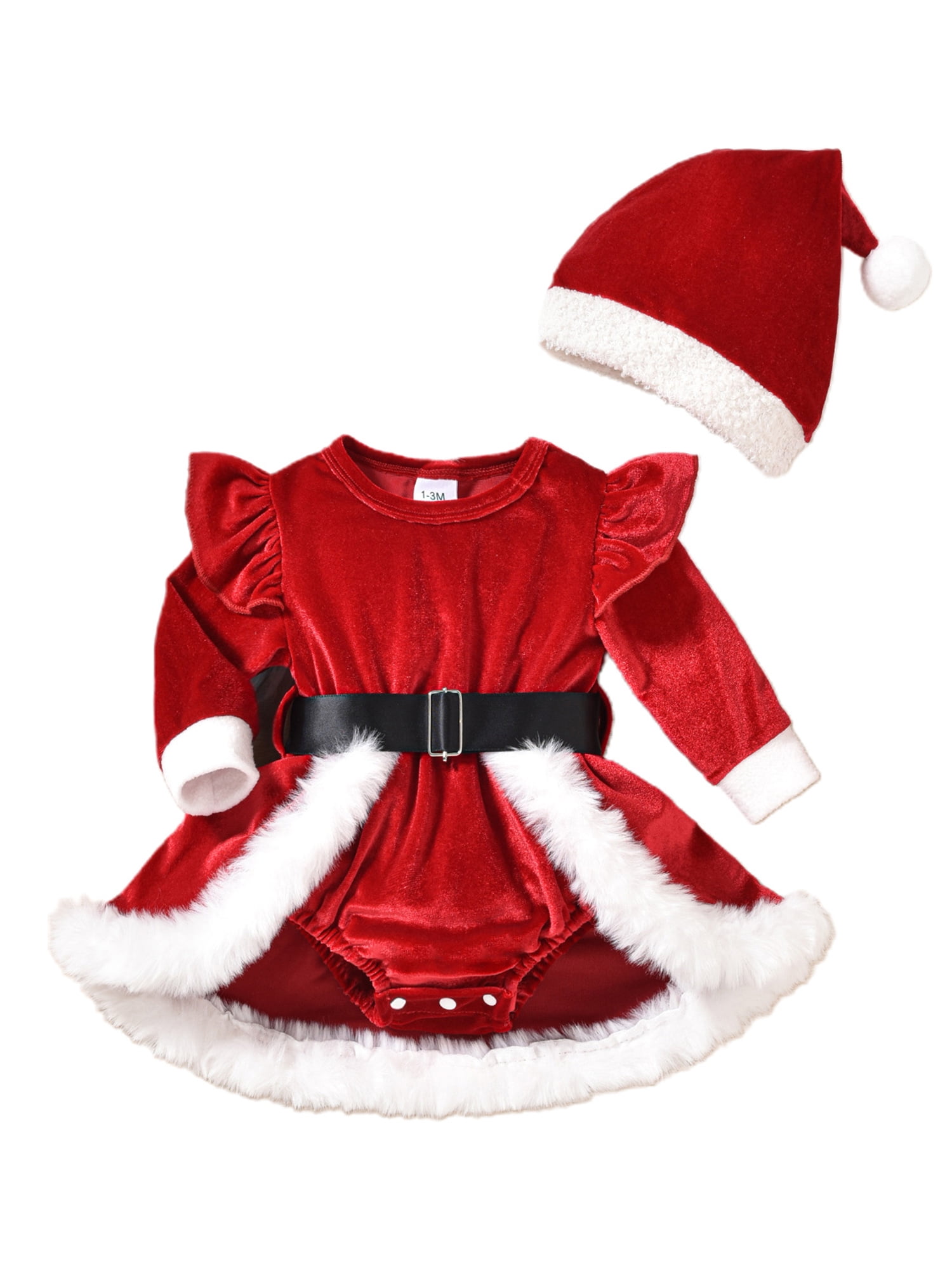 Baby Sweetie Toddler Baby Girl Christmas Princess Dress Velvet Romper