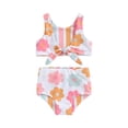 thumbnail image 1 of Baby Sweetie Toddler Girls Swimsuit Floral Print Knot Front Tankini Tops Shorts Swimwear 2 Pieces Bathing Suit Bikini, 1 of 7