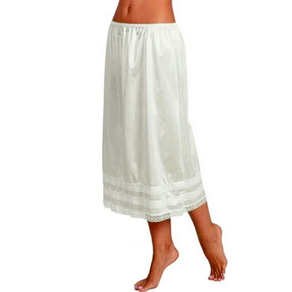 Baby Sweetie Women Lace Skirt, Solid Color Elasticated Waist Wrap Long Skirts Loose Vintage Summer Dress