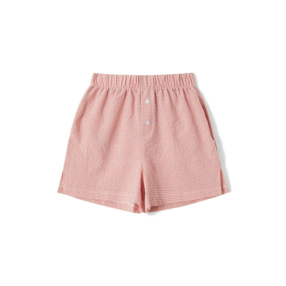 Baby Sweetie Women Plaid/Striped Shorts Cute Elastic Waist Gingham Boxers Shorts Casual Micro Lounge Shorts Striped Bottoms