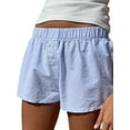 thumbnail image 1 of Baby Sweetie Women Plaid/Striped Shorts Cute Elastic Waist Gingham Boxers Shorts Casual Micro Lounge Shorts Striped Bottoms, 1 of 9