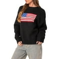 thumbnail image 1 of Baby Sweetie Women's American Flag Print Sweaters Graphic Loose Vintage Long Sleeve Knitted Pullover Fall Winter Tops, 1 of 8