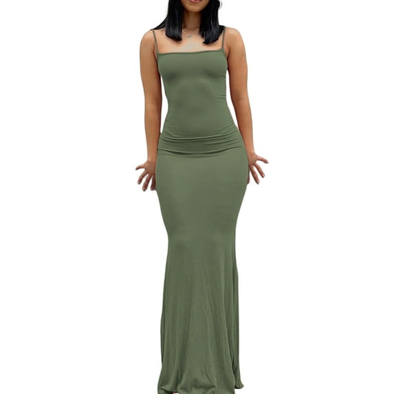 Baby Sweetie Women's Cami Dress Sleeveless Spaghetti Strap Elegant Summer Long Dress Party Dresses