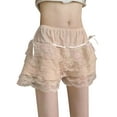 thumbnail image 1 of Baby Sweetie Women's Lace Shorts Elastic Band Layered Ruffle Bow Decor Summer Beach Shorts, 1 of 8