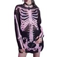 thumbnail image 1 of Baby Sweetie Women´s Skull Skeleton Halloween Long Mesh Tops Long Sleeve Gothic T-shirt Cosplay Bodysuit Outfit, 1 of 7