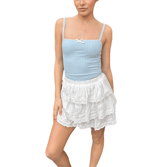 Baby Sweetie Women's Summer Fashion Spaghetti Strap Tank Top Sleeveless Open Neck Camisole Vest