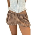 thumbnail image 1 of Baby Sweetie Womens Plaid Shorts Elastic Waist Bloomer Shorts Casual Short Pants Summer Streetwear, 1 of 9