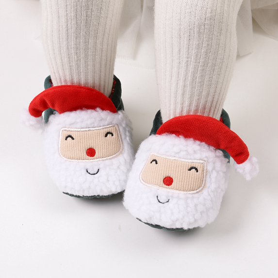 Baby SweetieInfant Christmas Snow Boots Cartoon Santa Claus Winter Warm Baby Walking Shoes Crib Shoes