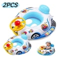 thumbnail image 1 of Baby Swimming Float Seat, Inflatable Baby Pool Float Car Style Baby Swimming Ring with Steering Wheel Backrest, 1-4 Years Old Toddler Pool Float for Beach Pool Bathtub Use 2PCS, Blue, 1 of 8