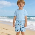 thumbnail image 1 of Baby Swimsuit Baby Boys Ocean Animal Plaid Print Swim Trunks Boys Bathing Suit Sky Blue 2-3 Years, 1 of 5