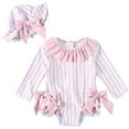 thumbnail image 1 of Baby Swimsuit Girl 0-3 Months Baby Girls Long Sleeve One Piece Rash Guard Swimsuit with Zipper and Hat, UPF 50+ Sun Protection, 1 of 6