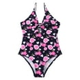thumbnail image 1 of Baby Swimsuit Girl Swimming One Piece Swimming Accessories Floral Prints Girls Cover Ups for Swimwear Navy 7-8 Years, 1 of 6
