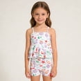 thumbnail image 1 of Baby Swimsuit Girl's Two Piece Upf 50 Rash Guard Swimsuits with Swim Shorts Baby Girl Bathing Suit White 4-5 Years, 1 of 9
