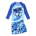thumbnail image 1 of Baby Swimsuit Kids Toddler Boys Summer Sun Protection Quick Dry Short Sleeve Swimsuit with Shark Print Toddler Bathing Suit Blue 5 Years-6 Years, 1 of 7