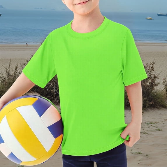 Baby Swimsuit Kids Upf 50+ Short Sleeve Rash Guard Swim Shirt Boys Bathing Suit Green 7-8 Years