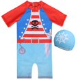 thumbnail image 1 of Baby Swimsuit Toddler Baby Boys Dinosaur Crocodile Prints One Piece Swimsuit with Swim Cap Quick Dry Surf Suit Upf 50+ Kids Swimsuits Watermelon Red 5 Years-6 Years, 1 of 6