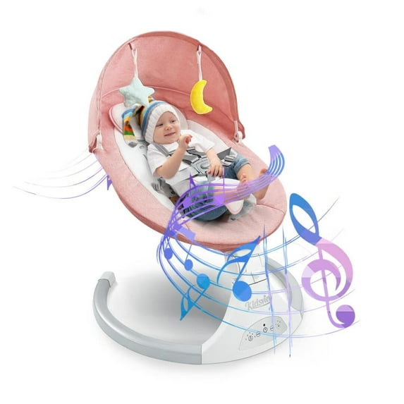 Baby Swing,Bluetooth Baby Swing for Infants Portable Baby Swings for Newborn, Electric Baby Swing with 5 Gears & Time Set & Music&Remote Control, Infant Swing for Babies 0-9 Months,Unisex
