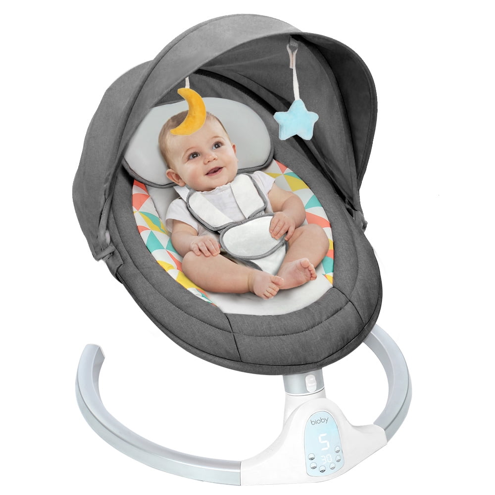 Baby Swing Chair for Infants, Electric Bluetooth Baby Rocker, 5 Sway ...