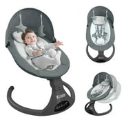 Baby Swing,Electric Baby Swing for Infants,Bluetooth Baby Swings with Intelligence Timing,5 Swing Speeds,Touch Screen Music Speaker 12 Preset Lullabies Baby Swing for Babies 0-9 Months Grey