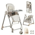 thumbnail image 1 of Baby Swing Foldable Baby Feeding Chairs,Baby Convertible High Chair,Baby Portable Folding Dining Chairs with Adjustable Tray for Babies and Toddlersl,Unisex,White, 1 of 15