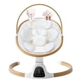 thumbnail image 1 of PRVAETU Baby Swing for Infants,5 Speeds,10 Lullabies,5-Point Harness,Electric Rocking Chair for Toddlers with Bluetooth,Remote Control,Touch Panel,White, 1 of 7