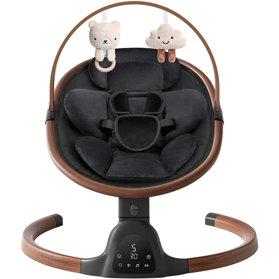 Baby Swing for Infants, 5 Swing Speed, 10 Lullabies, 5-Point Harness,Electric Baby Swing for Toddlers and Newborn with Bluetooth, Remote Control and Adjustable Swing Speeds,Touch Panel