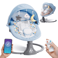 thumbnail image 1 of Baby Swing for Infants -  Remote Control Baby Swing Chair , 5 Speed Settings, 12 Lullabies, 3 Timer, 3 Angle, Cordless, USB Plug (Blue), 1 of 8