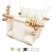 Baby Swing Outdoor Indoor Toddler Swing Seat with Safety Belt, Canvas Hanging Swings Outside Tree Swing Great Gift for Baby Boys Girls Kids Lovers