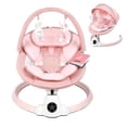 thumbnail image 1 of Wnttmt Portable Electric Baby Swing for Infants Toddler, 5 Speed, 10 Lullabies, 5-Point Harness, Remote Control, Pink, 1 of 6