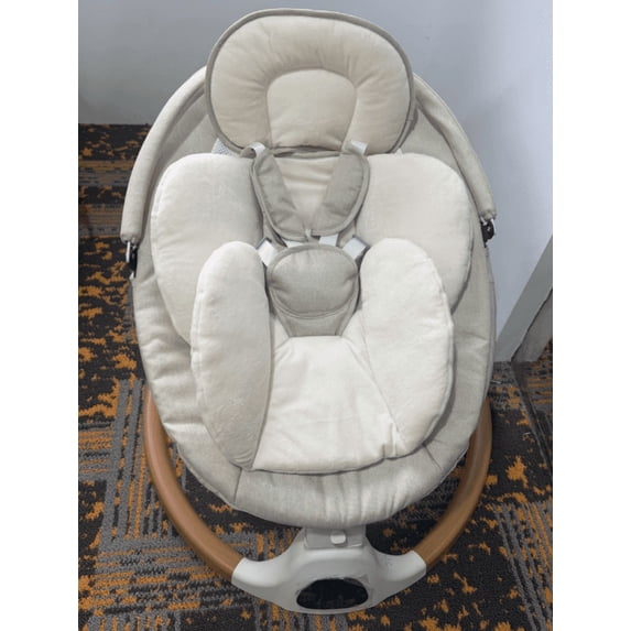 Baby Swing for Infants, 5 Swing Speeds, 10 Lullabies, Electric Baby Rocker for Toddlers & Newborn with Bluetooth, Remote Control, Touch Panel,Beige