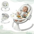 thumbnail image 1 of Baby Swing for Infants, Caveen Baby Rocker with Dinner Plate, 5 Swing Speeds, Adapter Battery Operated, Indoor,Outdoor, Grey, 1 of 11