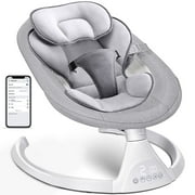 Baby Swing for Infants, Bluetooth Swing Electirc Baby Rocker Bouncer, Intelligent Auto Swing with 5 Speed, Gray