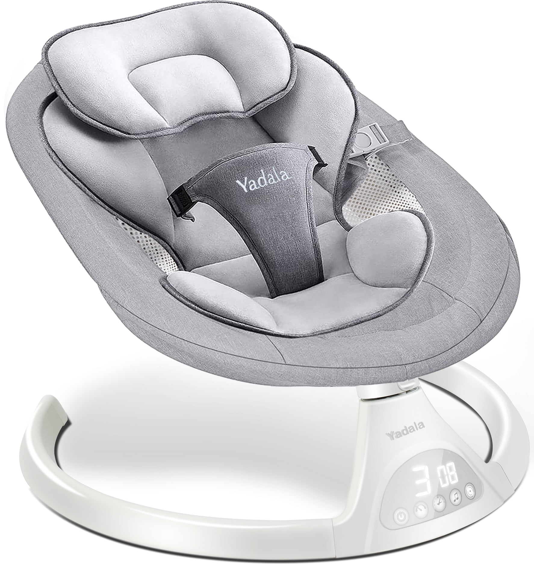 Baby Swing for Infants, Bluetooth Swing Electirc Baby Rocker Bouncer, Intelligent Auto Swing with 5 Speed, Gray