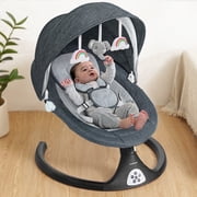 Baby Swing for Infants, Caveen Electric Bluetooth Baby Rocker, 5 Swing Speeds, 3 Seat Positions, Adapter & Battery Operated, Black