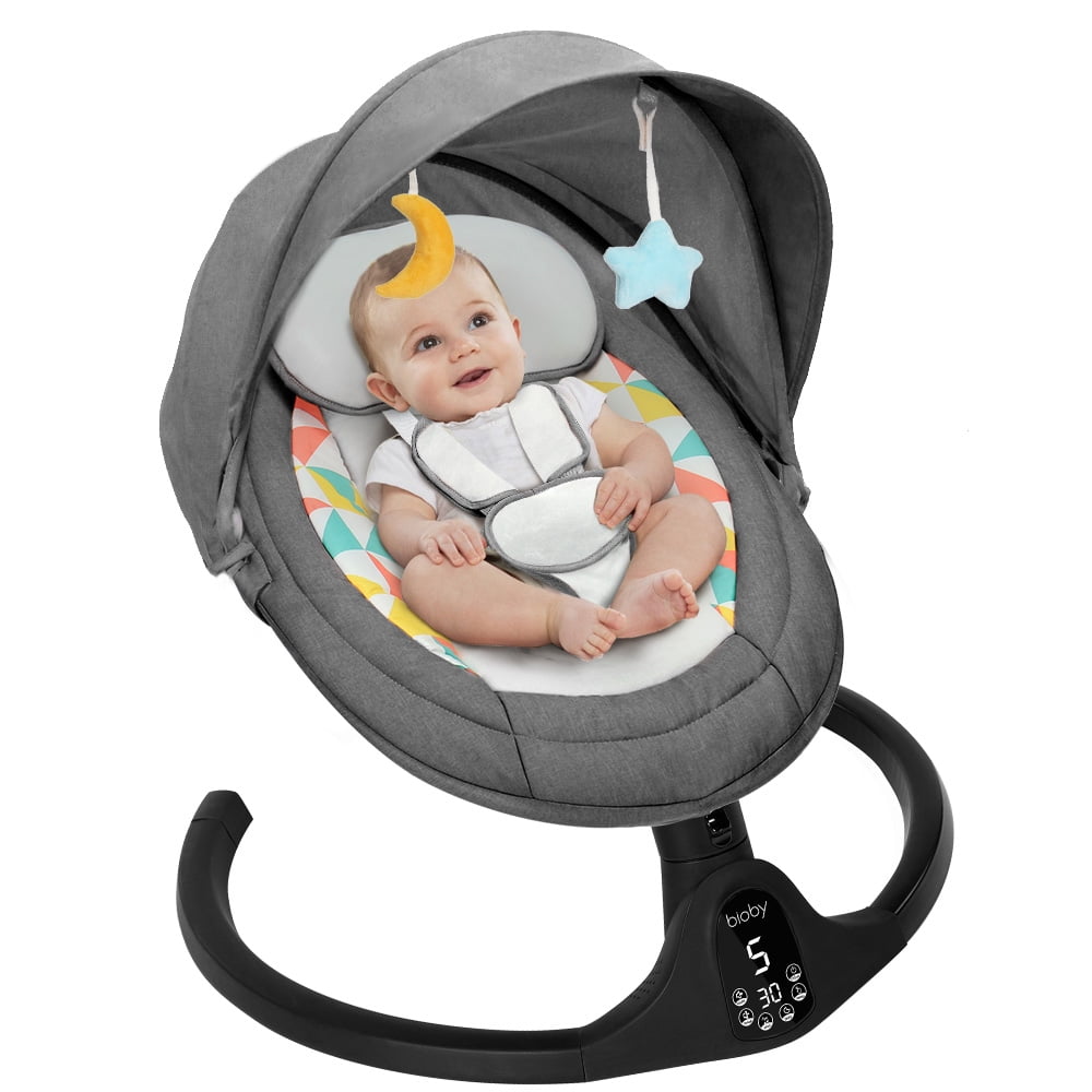 Costway Baby Electric Rocking Chair 5 Swing Ranges Bluetooth Cradling  Bouncer