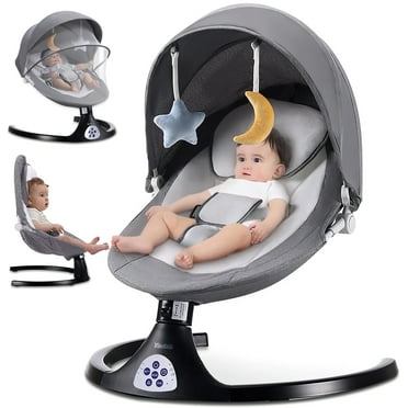 Baby Swing for Infants, Electric Portable Swing with 5 Speed, Bluetooth Rocker with Remote Control, Adjustable Seat, Gray