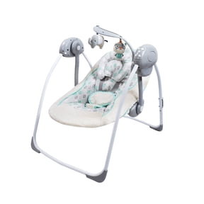 Baby Swing for Infants, Infant Swing with Safety Harness, Padded Seat and Toy Bar, Portable Baby Swing for Newborns, Gray Mint