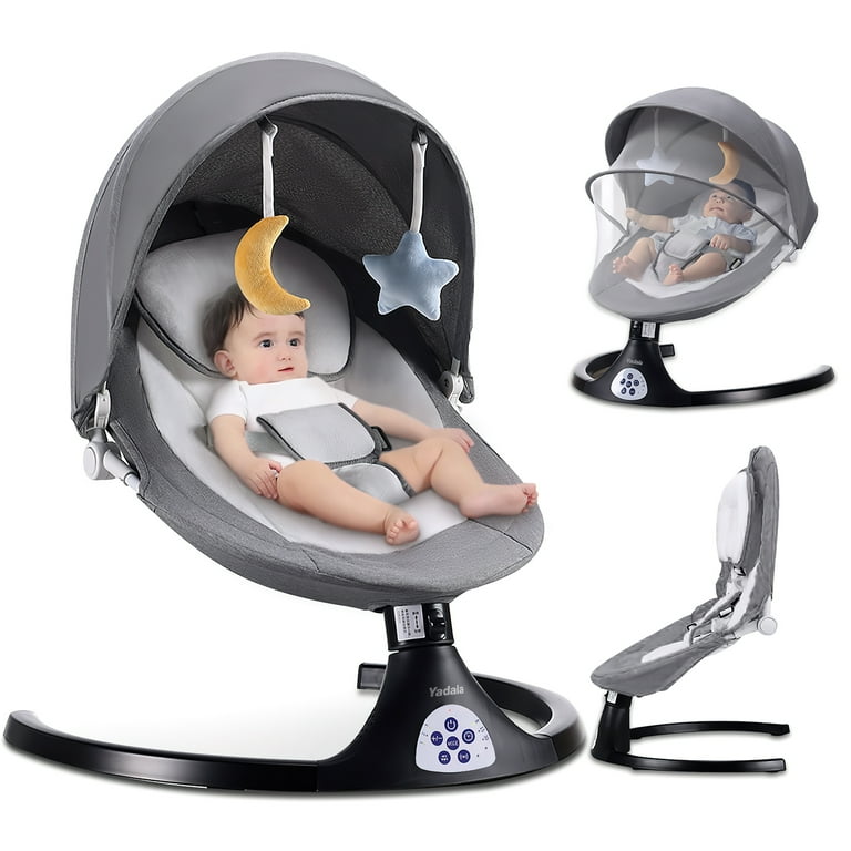 Jaoul Electric Portable Baby Swing for Infants, Newborn, Bluetooth Touch  Screen/Remote Control Timing Function 5 Swing Speeds Aluminum Baby Rocker