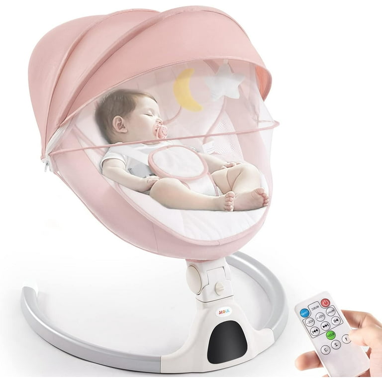 Baby Swings for Infants Electric Portable Baby Swing for Newborn Baby Bluetooth Touch Screen Remote Control Timing Function 5 Swing Speeds 3 Seat Positions Baby Bouncer for Boy Girl Gray Walmart