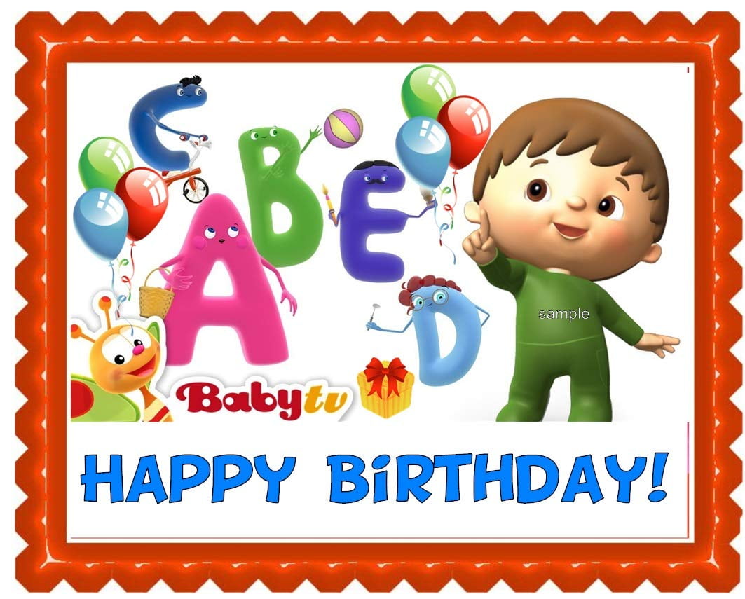 Baby TV ABC's Charlie Edible Cake Topper Party Edible Cake Image Decoration Sugar Sheet