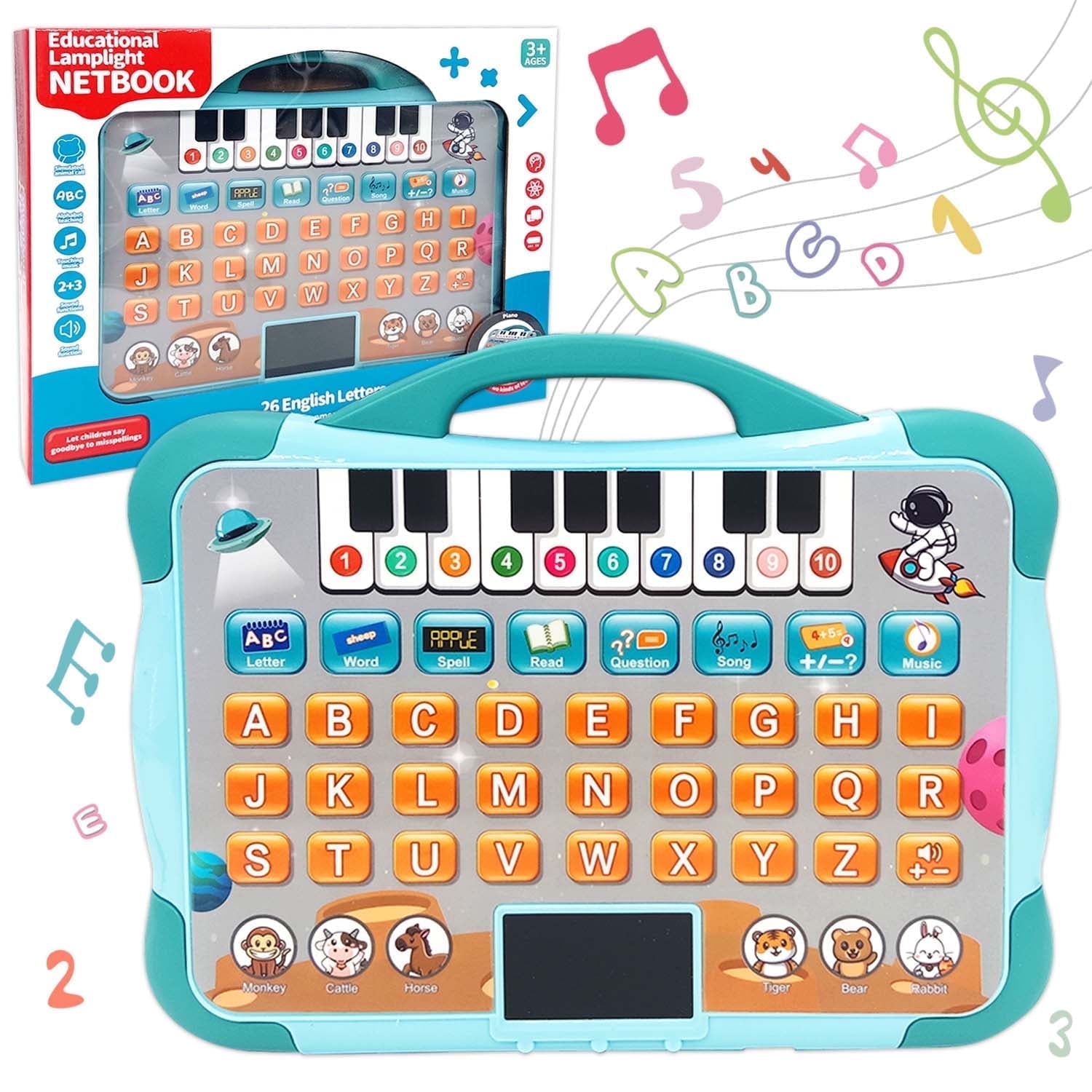 Baby Tablet Toy, Toddler Toys 1 2 3 for Boys Girls, Educational Toys with Light and Music, Learning Toys for Toddlers 2-5 Year Old