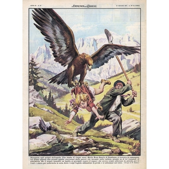 Baby Taken By Eagle Poster Print By Mary Evans Picture Library (18 X 24)